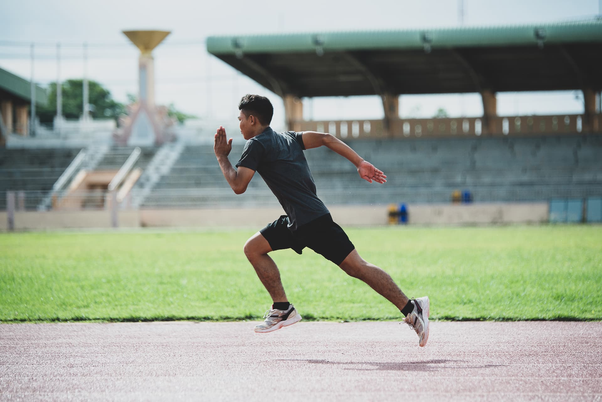 Relief and recovery — sprinter on a track